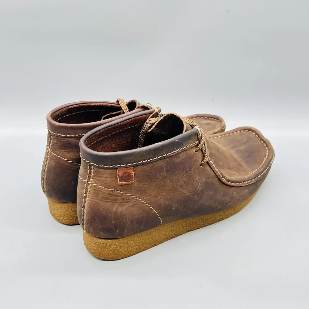 Clarks Boots Mens 8 Brown Leather Wallabee Chukka Moccasin Casual Comfort Shoes